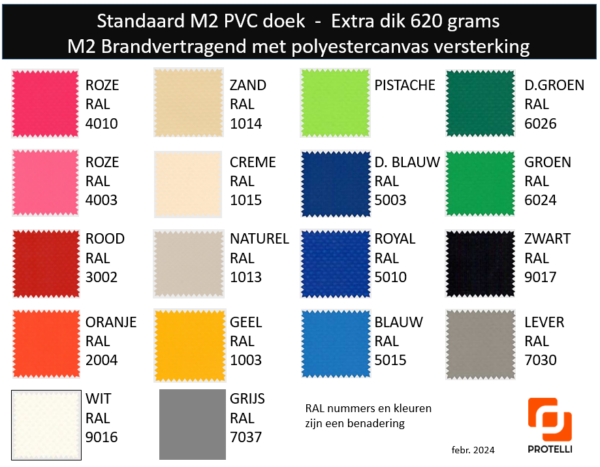 18 kleuren PVC M2